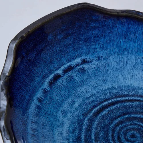 Miniatura 5 de Plato decorativo de cerámica, cuenco decorativo grande de cerámica azul, bandeja de centro de mesa de porcelana, cuenco para llaves, bandeja