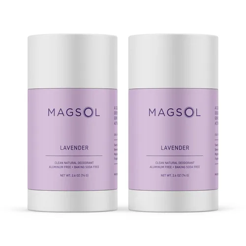 MAGSOL Desodorante natural para hombres, desodorante sin aluminio para mujeres (paquete de 2) (lavanda)