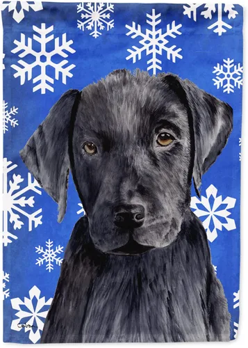 Miniatura 248 de Caroline's Treasures SC9374GF Bulldog English Snow flakes Holiday Garden Flag Buzón Bandera decorativa para patio exterior, patio, obras de arte