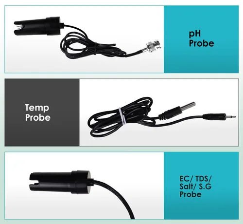 Miniatura 6 de Probador inteligente de calidad del agua 6 en 1 pH/EC/TDS/Salinidad/S.G y medidor de temperatura con monitor continuo Wi-Fi Medidor de agua de pH