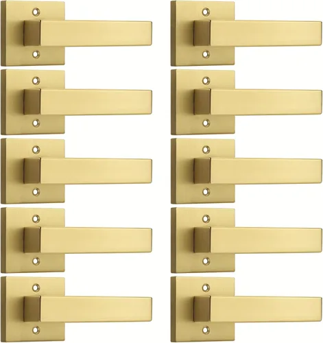 Miniatura 18 de Probrico Paquete de 2 manijas de puerta simuladas negras, manija de puerta de una sola cara para armarios, puertas francesas, juego de pomos Negro