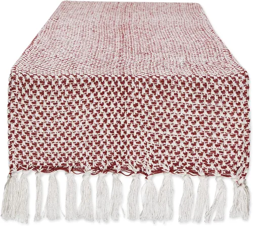 Miniatura 23 de DII Woven Basics Collection Camino de mesa de punto 100% algodón, 15"x108", Stone Piedra