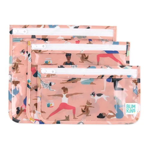 Miniatura 27 de Bumkins Bolsa de viaje, artículos de tocador, bebé, bolsa aprobada por la TSA, bolsa con cremallera, tamaño de cuarto de galón, lado transparente
