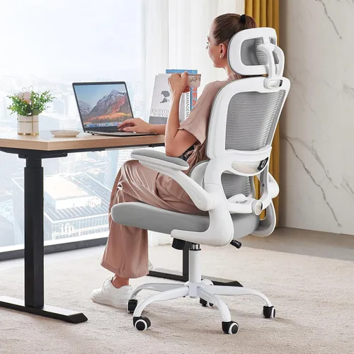 Miniatura 16 de TRALT Silla de oficina ergonómica, silla de escritorio de malla para el hogar de 330 libras, sillas de escritorio de oficina con ruedas, cómodas