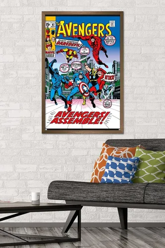 Miniatura 2 de Trends International Marvel Comics - Póster de pared de Avengers #82 Versión con marco de bronce