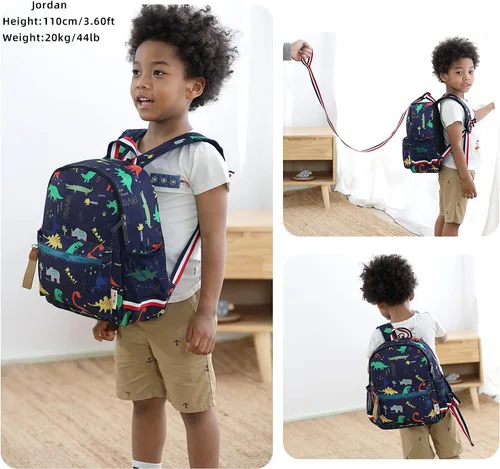 Miniatura 2 de willikiva Cartoon Bus 12 - Mochila de jardín de infantes para niños y niñas, mochila impermeable para niños preescolares con correa y arnés de Azul