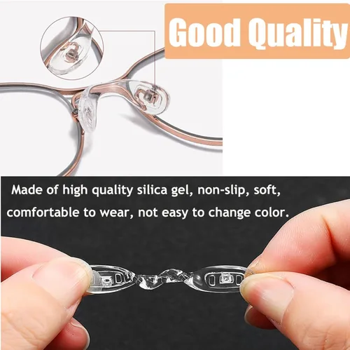 Miniatura 2 de 5 almohadillas de nariz para anteojos, en forma de U, almohadillas de nariz para anteojos atornillables, almohadilla de nariz de silicona suave