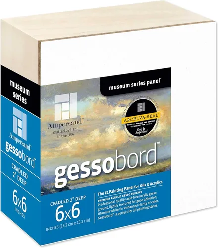 Miniatura 12 de Ampersand Art Supply Panel de pintura de madera de Gesso: Serie Museo Gessobord, 11 "x 14", perfil plano de 1/8