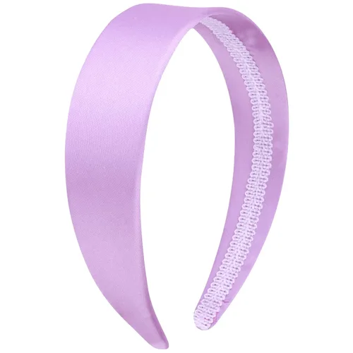 Miniatura 16 de Wecoe Diadema azul bebé de 1.6 pulgadas de ancho, diadema de satén de seda para mujer, antideslizante, a la moda, banda lisa para el cabello