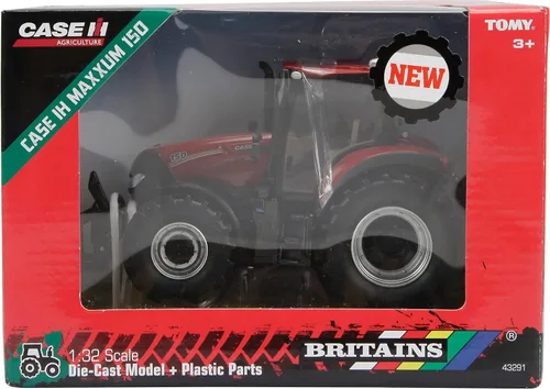 Miniatura 6 de Britains 1:32 Case Maxxum 150 Tractor, juguete de tractor coleccionable, juguetes de tractor compatibles con animales de granja a escala 1:32