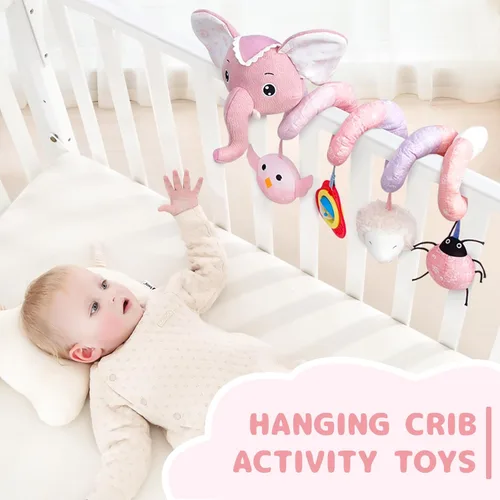 Miniatura 5 de Koty - Juguetes para asiento de coche para recién nacidos, juguetes para carriola para bebés de 0 a 6 meses, juguetes de peluche en espiral