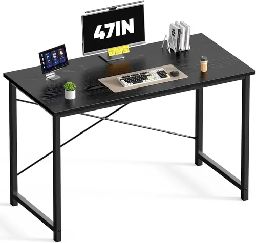 Miniatura 16 de DUMOS Escritorio pequeño para computadora de 31 pulgadas para oficina en casa, escritorios de juegos para dormitorio, mesa de trabajo de estudio