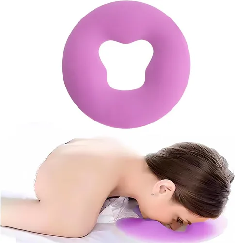 Miniatura 8 de OULIGET Almohada de masaje facial de silicona, SPA Beauty Face Relax Reposacabezas para el cuidado de la piel de salón, soporte de cabeza de viaje
