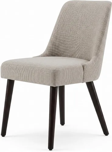 Miniatura 7 de CHITA Mid-Century - Silla de comedor moderna tapizada de tela para comedor, juego de 2, lino beige en tela