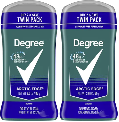 Miniatura 14 de Degree Desodorante original para hombre, 48 horas, protección contra olores, desodorante Arctic Edge para hombres, 3 onzas, paquete doble