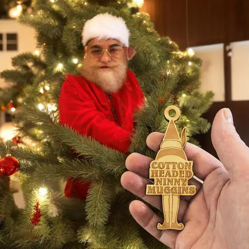 Miniatura 7 de Adorno - Muggins Ninny con cabeza de algodón - Madera cruda 2x4 pulgadas