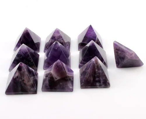 Miniatura 6 de Amatista - Pirámide natural tallada con chakras, piedra de reiki, piedra de reiki, decoración del hogar, regalo de decoración, manualidades
