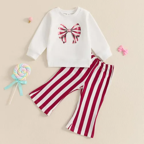 Miniatura 51 de Kaipiclos Ropa occidental para bebé niña, con lindo estampado con volantes, manga larga, pantalones para otoño e invierno, trajes de vaquera