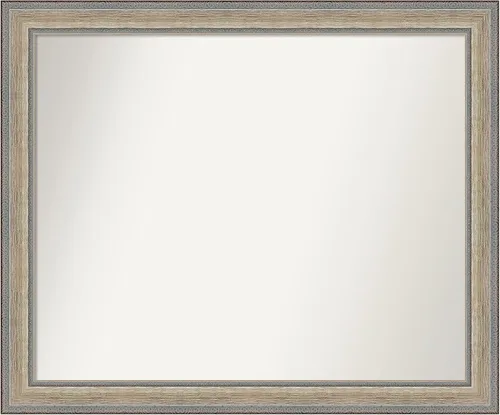 Miniatura 303 de Amanti Art Espejo de baño plateado para sobre fregadero, 28 x 47 pulgadas, espejo rectangular de plata imperial, marco de madera tradicional de gran