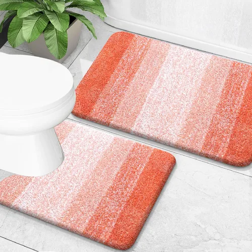Miniatura 20 de OLANLY Juego de 2 alfombras de baño de microfibra suave y absorbente, antideslizantes, se pueden lavar y secar a máquina, alfombras de baño peludas