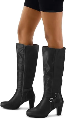 Miniatura 4 de mysoft Women's Knee High Boots Chunky Heel Boots with Zipper