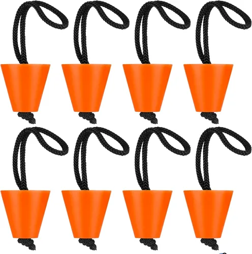 Miniatura 8 de Sumind Kit de tapones universales de silicona para botín de kayak de 1.57 pulgadas, 8 piezas, orificios de drenaje, tapón con cordón para sentarse