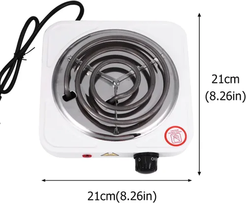 Miniatura 2 de Estufa eléctrica portátil de un solo quemador con control de temperatura ajustable, placa de calefacción de bobina eficiente, placa de calefacción