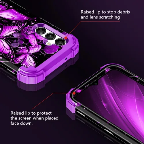 Miniatura 4 de Rancase Compatible con Galaxy A16 5G Funda, Protección Resistente a los Golpes de Tres Capas de Servicio Pesado Parachoques de Plástico Duro + Funda
