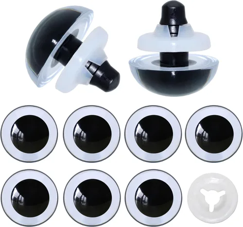 Miniatura 8 de ARTCXC 1 caja (20 unidades) ojos grandes de seguridad de plástico coloridos de 0.94 pulgadas con arandelas resistentes para muñecas, marionetas
