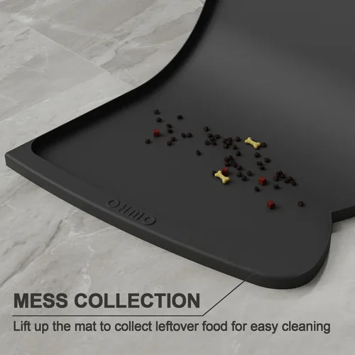 Miniatura 92 de OHMO - Tapete de silicona para alimentos para gatos, tapete de alimentación de mascotas para el piso, antideslizante e impermeable, bandeja de agua