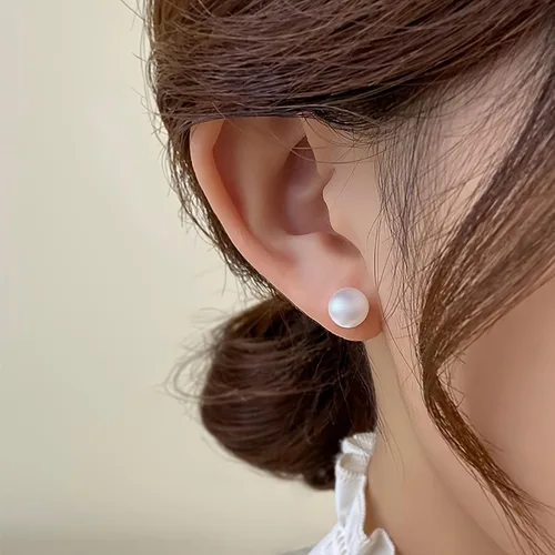 Miniatura 2 de Aretes de perlas de imitación blancas, delicados 12 pares de aretes de perlas para mujer, aretes clásicos y elegantes para mujer