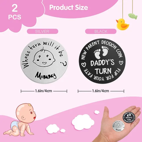 Miniatura 2 de 2 piezas de regalos de decisión para padres nuevos, regalo de embarazo para mamá por primera vez, regalo de revelación de género para bebés, baby