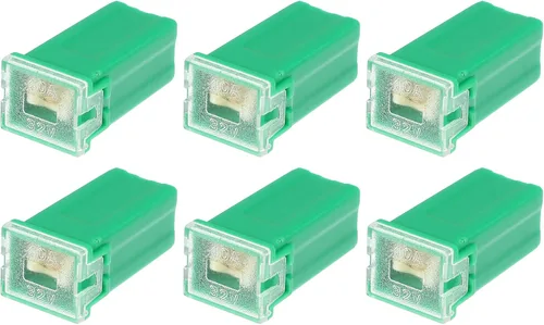 Miniatura 9 de 6 fusibles estándar en forma de caja de 20 amperios, universales para camionetas, automóviles, SUV, plástico duradero, metal, color azul
