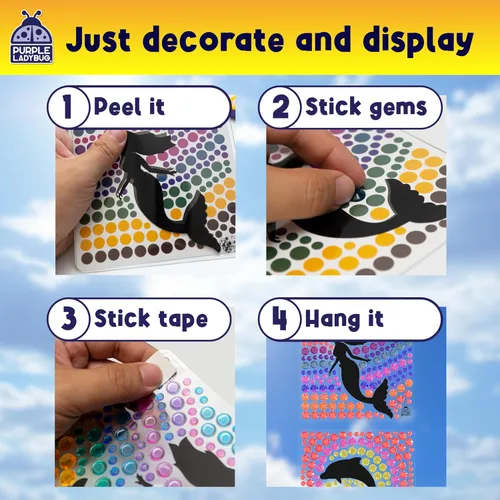 Miniatura 6 de SUNGEMMERS - Kit de atrapasoles para ventana de gemas para niños de 6 a 8, 9, 10, 11 y 12 años, regalos de cumpleaños para niñas de 7 años, Sirena