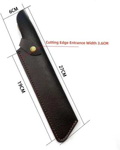 Miniatura 2 de Funda de cuchillo de hoja fija, funda de cuero recta para cuchillos, funda táctica EDC con trabilla para cinturón para cazar