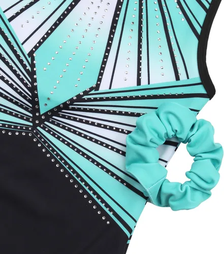 Miniatura 41 de MODAFANS Leotardos de gimnasia para niñas brillantes para bailar ballet, pantalones cortos con espalda cruzada