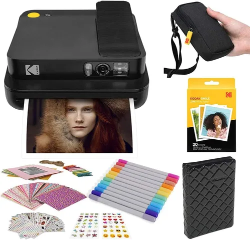 Miniatura 14 de Zink KODAK Smile - Cámara instantánea digital clásica para papel fotográfico Zink de 3.5 x 4.25 pulgadas, Bluetooth, imágenes de 16MP (rojo)
