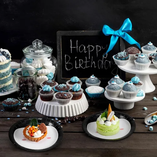Miniatura 6 de Yungyan 48 piezas de decoraciones de fiesta de invierno de 7 pulgadas, platos de papel de pingüino, suministros de fiesta de pingüinos, platos