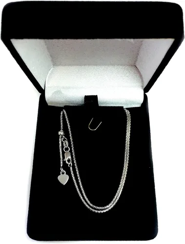 Miniatura 4 de Collar de cadena ajustable de oro blanco de 14 quilates 0051in 220in