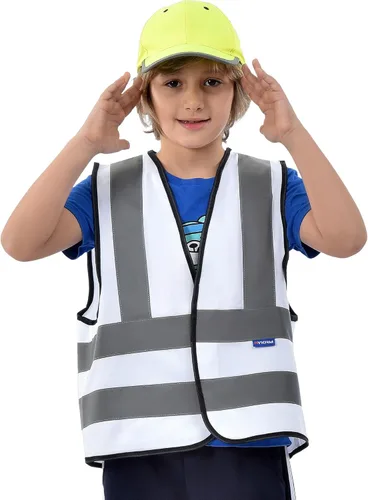 Miniatura 23 de AYKRM Chaleco de alta visibilidad para niños chaleco de seguridad reflectante de alta visibilidad Verde