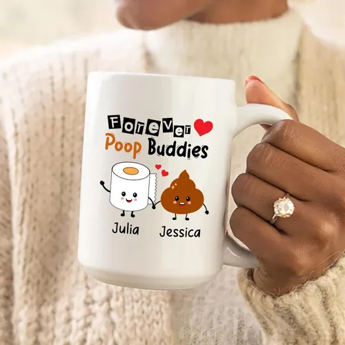 Miniatura 3 de Taza de cerámica personalizada con texto en inglés «Because Of You I Laugh A Little Harder Cry A Little Less And A Lot More», taza de café