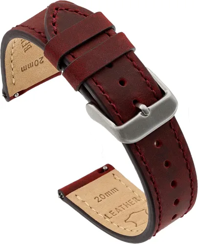 Benchmark Basics Correa de reloj de cuero de liberación rápida Correa de reloj de cuero aceitado Crazy Horse Elección de color y ancho 0.709in,