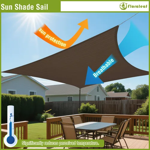 Miniatura 5 de Toldo parasol rectangular de 2 x 2 pies para patio, patio, toldo permeable para césped, jardín, actividades al aire libre, color marrón