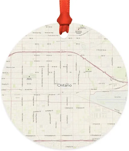 Miniatura 8 de Andaz Press Mapa de la ciudad de Estados Unidos redondo de madera natural MDF ornamento de Navidad, Akron, Ohio Vintage Mapa, 1 paquete, larga
