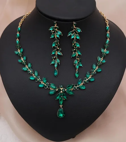 Miniatura 3 de CSY 4 Pcs Elegant Bridal Jewelry Sets Austrian Marquise Crystal Wedding Necklace Dangle Earrings Tennis Bracelet Ring Set for Birde Women Costume