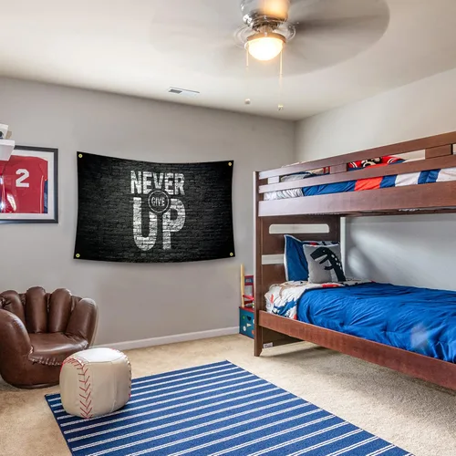 Miniatura 3 de Bandera inspiradora con citas motivacionales que nunca te rindas, tapiz decorativo de pared de 3 x 5 pies, dormitorio universitario, gimnasio