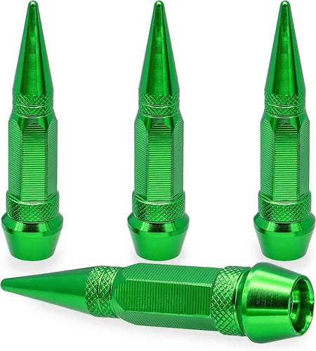 Miniatura 65 de 4 piezas de tapas de válvula de rueda con estilo púas, cubiertas universales de válvula de rueda de aleación de aluminio a prueba de polvo
