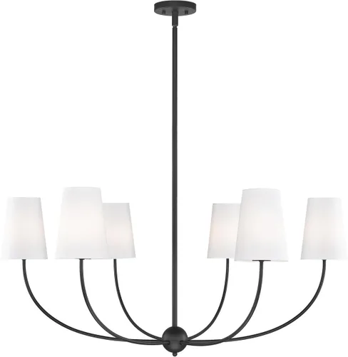 Miniatura 9 de Z-Lite 3040-42BN Lámpara de araña Shannon, 6 luces 360 vatios totales, níquel cepillado Plateado
