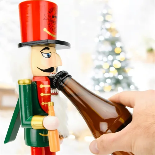 Miniatura 3 de Tree Buddees Beercracker Abridor de Botellas Cascanueces de 15" de Alto Funcional Apertura de Botellas y Decoración Festiva Navideña Bottlecracker