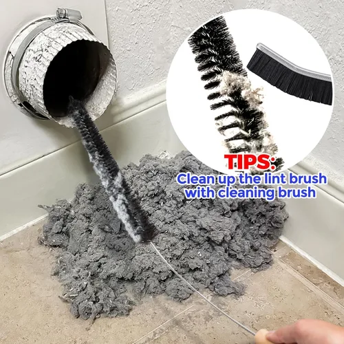 Miniatura 3 de Holikme - Kit de limpieza para ventilación de secadora - Suministros de limpieza para el hogar, cepillo removedor de pelusa para secadora, cepillo